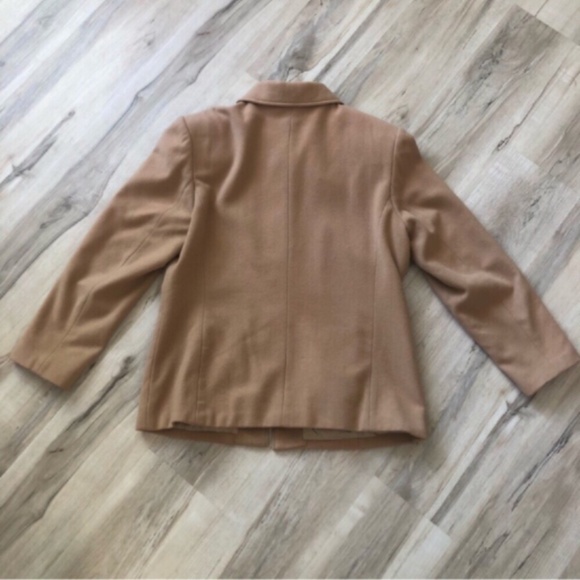 VINTAGE Camel Brown Wool & Cashmere Blend Coat - Picture 7 of 11